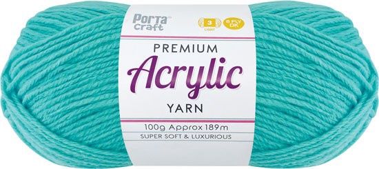 Acryl Yarn 100g 189m 8ply Solid 53 Sea Foam