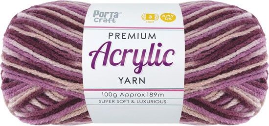 Acryl Yarn 100g 189m 8ply Multi 24 Berry