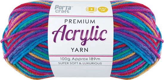 Acryl Yarn 100g 189m 8ply Multi 18 Jelly Belly