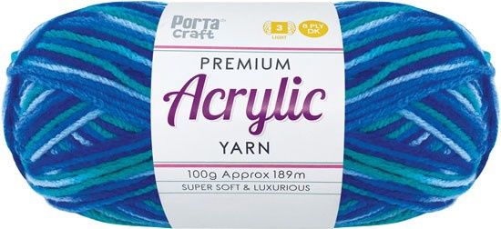Acryl Yarn 100g 189m 8ply Multi 31 Ocean