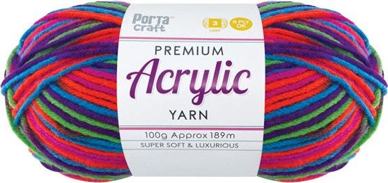 Acryl Yarn 100g 189m 8ply Multi 16 Hyper