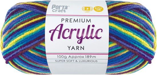Acryl Yarn 100g 189m 8ply Multi 21 Aquamarine