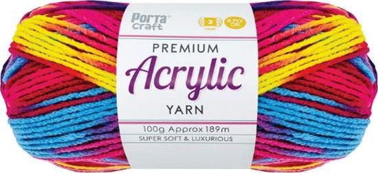 Acryl Yarn 100g 189m 8ply Multi 17 Tutti Frutti