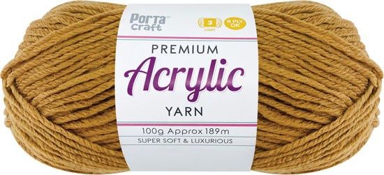 Acryl Yarn 100g 189m 8ply Solid 06 Caramilk