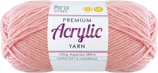 Acryl Yarn 100g 189m 8ply Solid 23 Dusty Pink