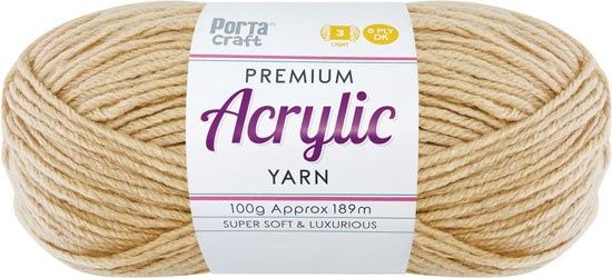 Acryl Yarn 100g 189m 8ply Solid 03 Almond