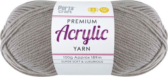Acryl Yarn 100g 189m 8ply Solid 01 Fawn