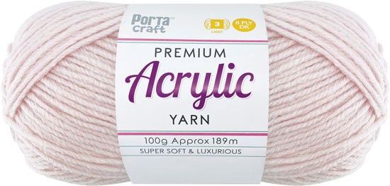 Acryl Yarn 100g 189m 8ply Solid 35 Pink Petal