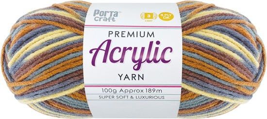 Acryl Yarn 100g 175m 8ply Multi 26 Hilo