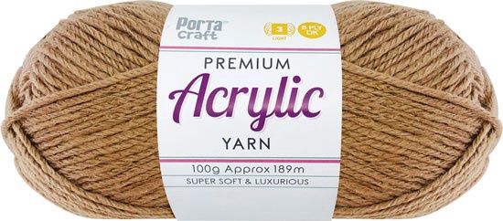 Acryl Yarn 100g 189m 8ply Solid 05 Nutmeg