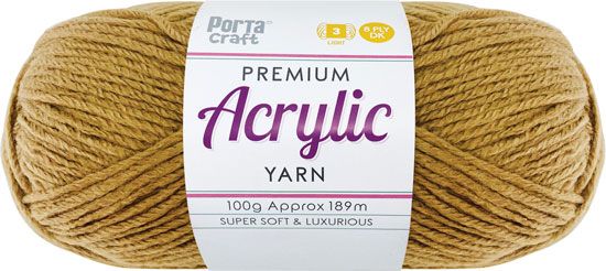 Acryl Yarn 100g 189m 8ply Solid 04 Tortilla