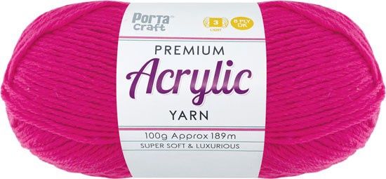 Acryl Yarn 100g 189m 8ply Solid 30 Rose Pink