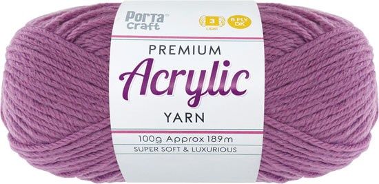 Acryl Yarn 100g 189m 8ply Solid 40 Lilac