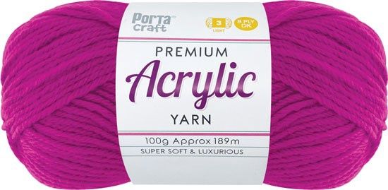Acryl Yarn 100g 189m 8ply Solid 29 Mulberry