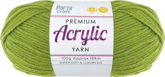 Acryl Yarn 100g 189m 8ply Solid 60 Tree Frog