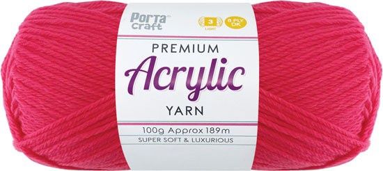 Acryl Yarn 100g 189m 8ply Solid 33 Watermelon