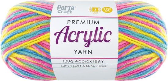 Acryl Yarn 100g 189m 8ply Multi 09 Rainbow