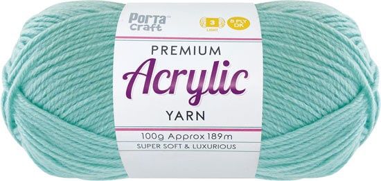 Acryl Yarn 100g 189m 8ply Solid 54 Mintox