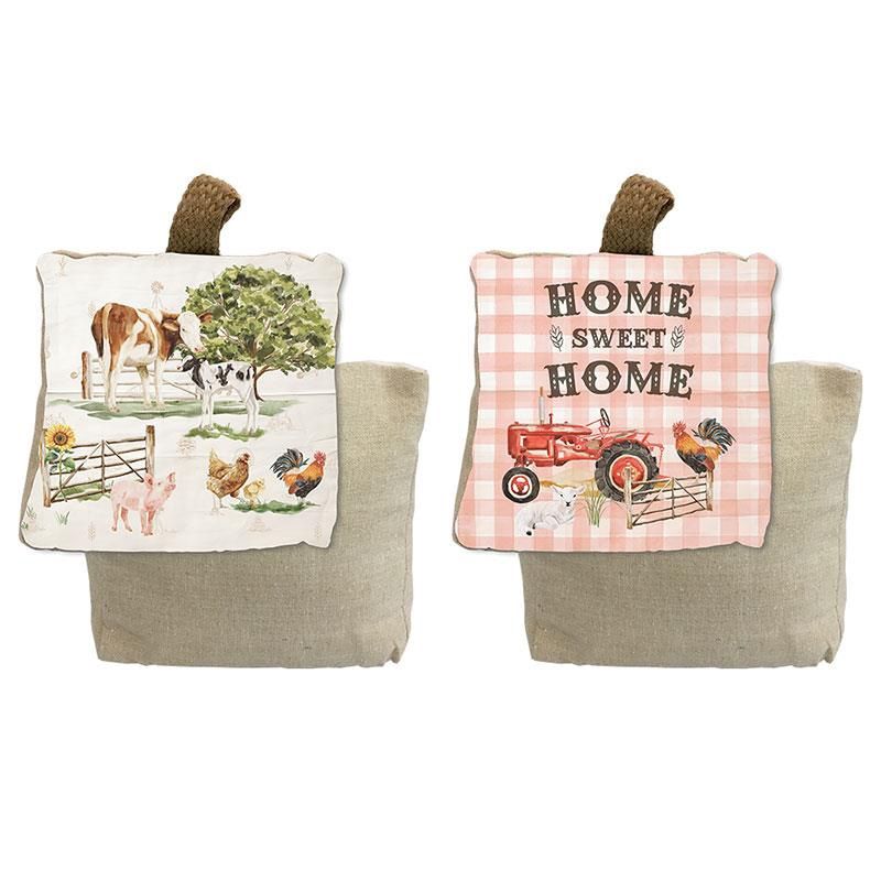 18x18cm Door Stop w/Farmyard Design 2 As