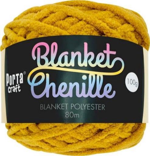 Chenille Blanket Yarn 100g 80m Solid 15 Mustard