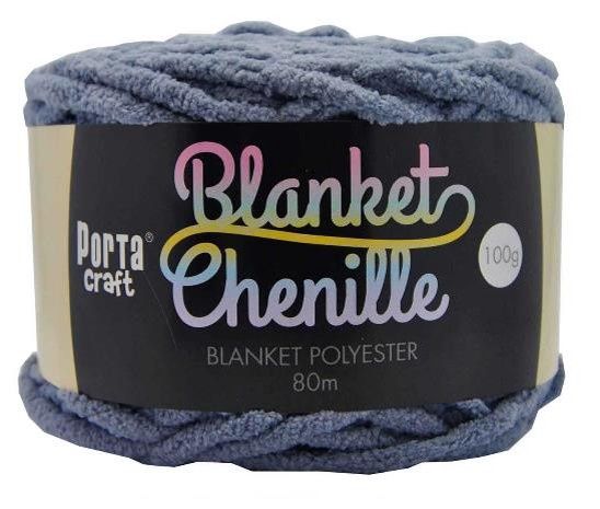 Chenille Blanket Yarn 100g 80m Solid 07 Stone