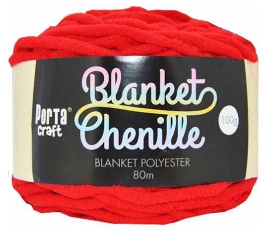 Chenille Blanket Yarn 100g 80m Solid 19 Red