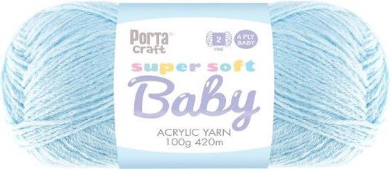 Super Soft Baby Acryl Yarn 420m 4ply 06 Baby Blue