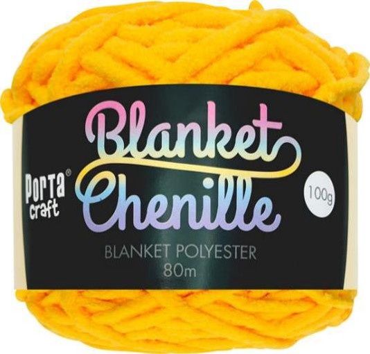 Chenille Blanket Yarn 100g 80m Solid 13 Lemon