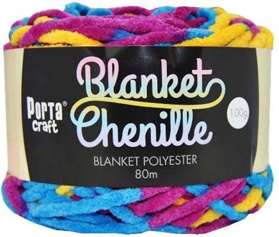 Chenille Blanket Yarn 100g 80m Multi Crayons