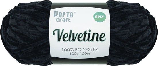 Velvetine Yarn 100g 150m 03 Black