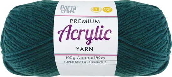 Acryl Yarn 100g 189m 8ply Solid 58 Bottle Green