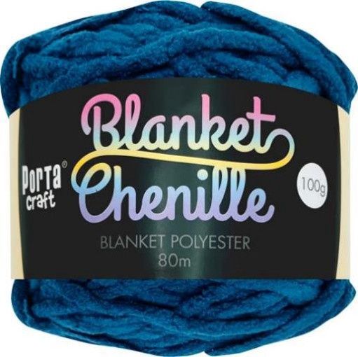 Chenille Blanket Yarn 100g 80m Solid 28 Navy