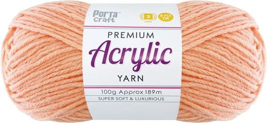 Acryl Yarn 100g 189m 8ply Solid 24 Apricot