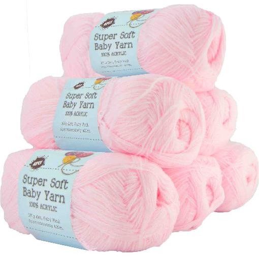 Super Soft Baby Acryl Yarn 420m 4ply 10 Baby Pink