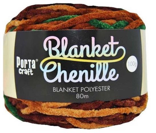Chenille Blanket Yarn 100g 80m Multi Earth
