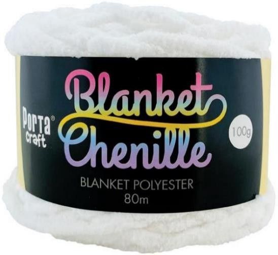 Chenille Blanket Yarn 100g 80m Solid 10 Pure White
