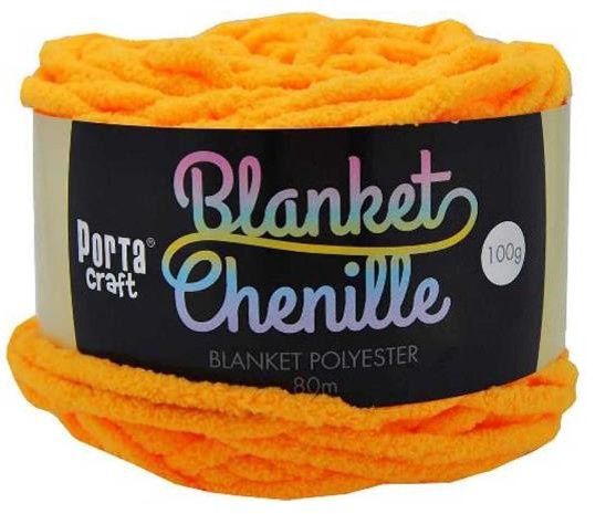 Chenille Blanket Yarn 100g 80m Solid 16 Orange