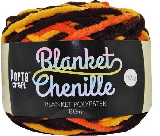 Chenille Blanket Yarn 100g 80m Multi Earth Worms