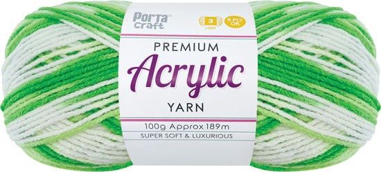 Acryl Yarn 100g 189m 8ply Multi 04 Lime Time