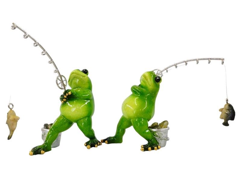 15cm Marble Fishing Frog 2 Asstd