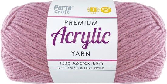 Acryl Yarn 100g 189m 8ply Solid 38 Mauve