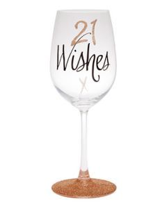 21 Wishes Wine Glass