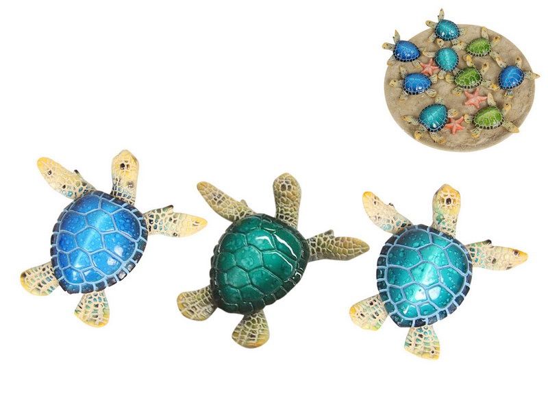 8cm Marble Turtle on Sandy Base 3 Asstd