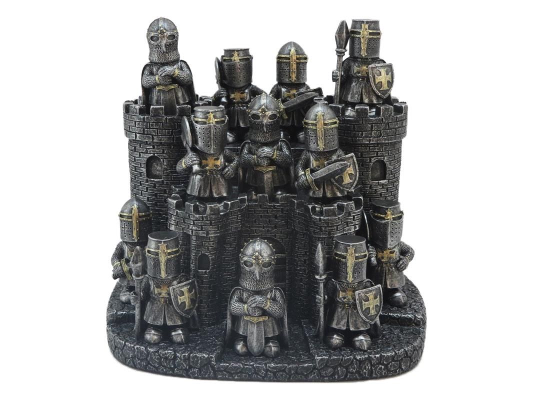 6cm Medieval Knight on Castle Display