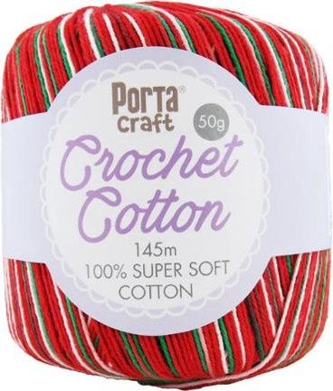 Crochet Cotton 50g 145m Multi Christmas