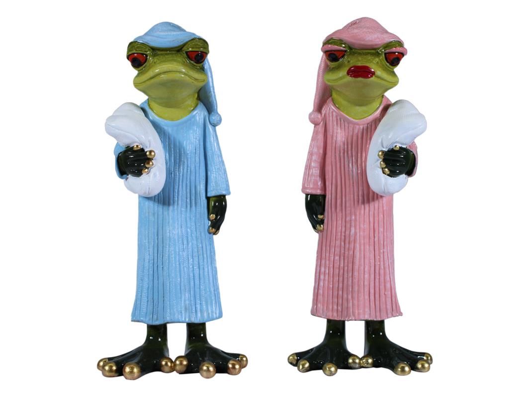 17cm Sleepy Marble Frog in Pyjamas2 Ass