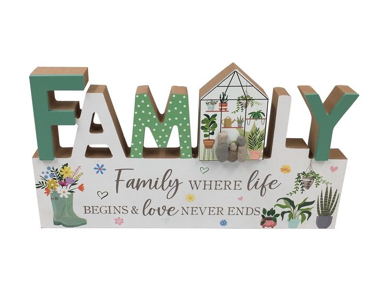 27cm Plaque with Family GardenDesign
