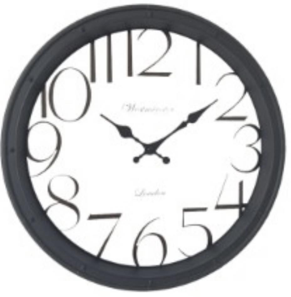 40cm Black Décor Clock (Window Box)