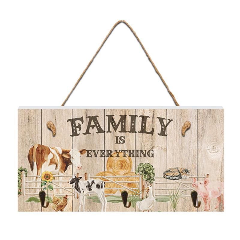 15x30cm MDF Hanging Plaque with Farmyard Design