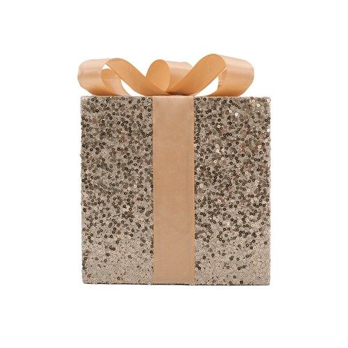 12X12X15CM CHAMPAGNE GLITTER GIFT BOX